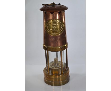 E. Thomas & Williams Ltd. Cambrian copper and brass miners lamp No.257941, 25cm height 