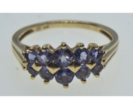 9ct gold & tanzanite ring, size N1/2, 2.19 grams 