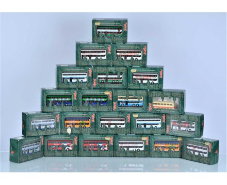 1:87 Scale (HO) Peak Horse Plastic Bus Models (19) all boxed, double deck models Hong Kong Wonders in various liveries, inclu