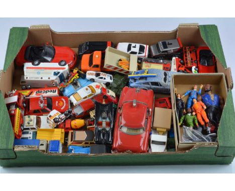 Unboxed Playworn Mainly Modern Diecast Vehicles (45+), private, commercial, emergency, military in various scales, postwar Co