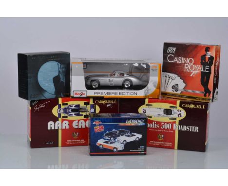 Modern Diecast Cars 1:18 Scale and Smaller, all boxed, 1:18 scale models, Maisto Premiere Edition 36898 Mercedes Benz 300 SLR