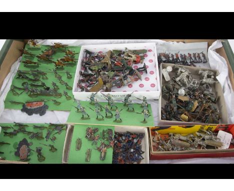 A cornucopia of small-scale wargaming items consisting of unpainted Willie British WW1 Indian Army Gun Team and cavalry,  pai
