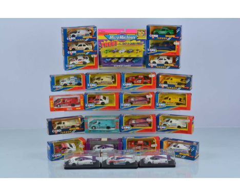 Corgi 1980s and Onyx Competition Cars and Micro Machines (28), 1:43 scale rally, Le Mans and touring cars, boxed/cased, Corgi