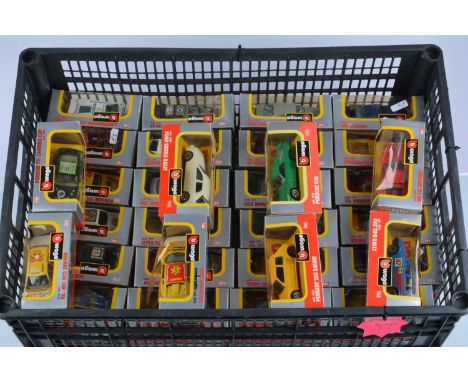 SALEROOM ANNOUNCEMENT - Estimate has changed to £100 - £150Burago 1:43 Scale Modern Diecast Cars (55), all boxed, includes co