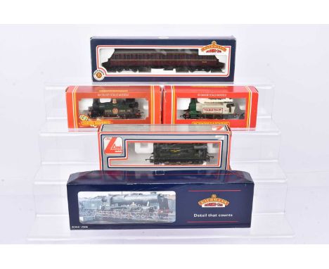 Hornby Bachmann Lima 00 gauge Locomotives and a coach in original boxes (5), comprising Hornby R173 green Holden class 101 0-