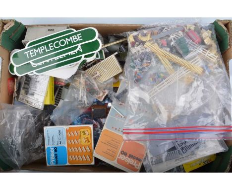 Very Large collection of 00 and HO Gauge Lineside Accessories by various makers including Master Models Airfix  Merit and Pri