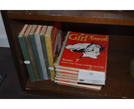A selection of vintage 'Girl Annuals'
