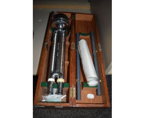 A boxed Casella thermometer or scientific instrument.