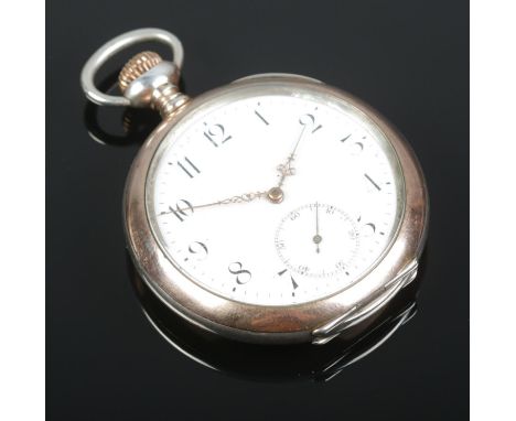 A continental 800 silver Zenith pocket watch, with 15 jewel movement (1013501). Inside of engine turned back stamped 'Grand P