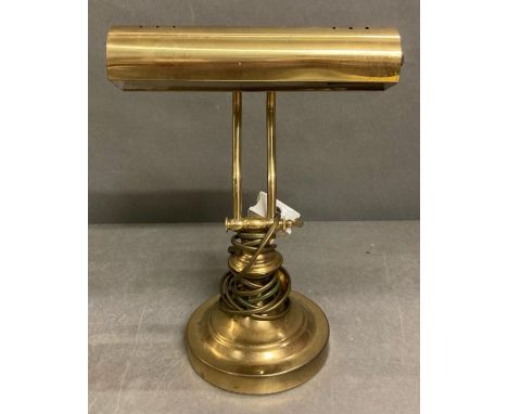 A brass bankers lamp 