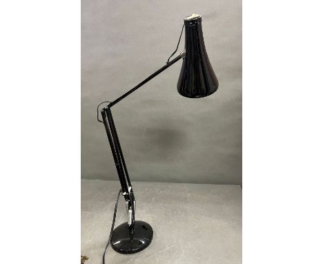 An angle poise black desk lamp  