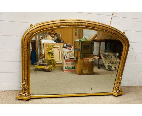 An over the mantel gilt framed mirror 120cm x 80cm