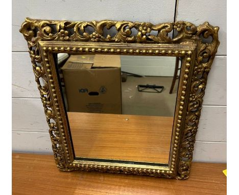 A scrolling gilt frame mirror 36cm x 41cm 