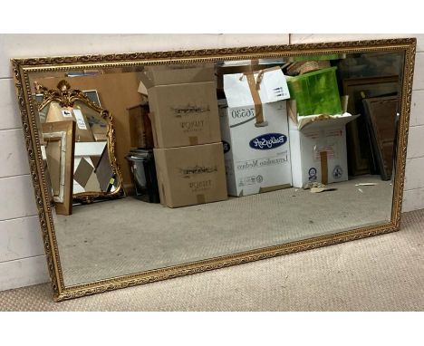 A large rectangular gilt framed mirror 126cm x 67cm 