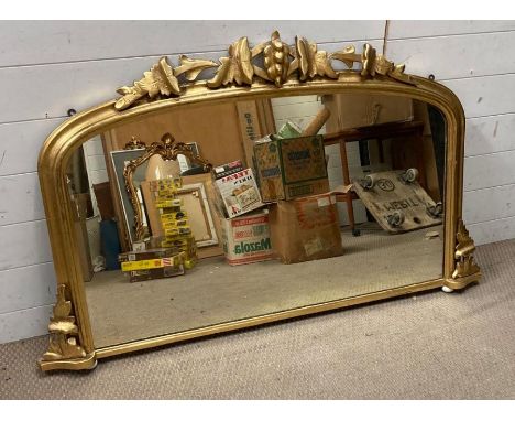An over the mantel gilt framed mirror 126cm x 60cm 
