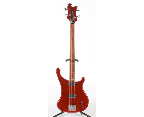 A 2015 Rickenbacker 4004L Laredo Bass Guitar with maple neck and rosewood fretboard, twin pick-ups, selector switch, ruby red