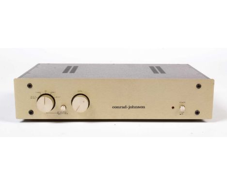 A Conrad Johnson PV10 AL line pre-amplifier with brushed aluminium fascia, phase-inverting, UK voltage.