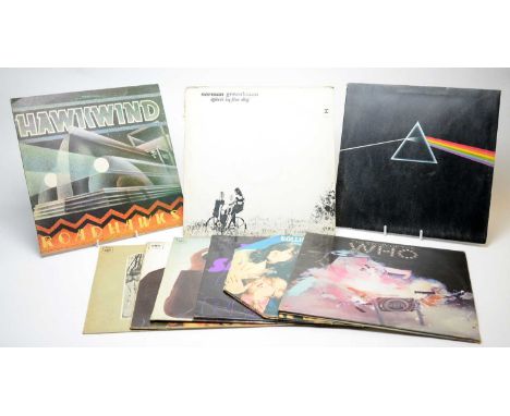 Nine mixed rock LPs, artists to include: Pink Floyd; The Who; Hawkwind; Rolling Stones; Norman Greenbaum; Black Sabbath; and 