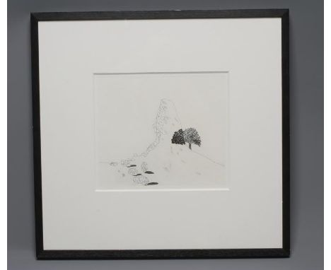 AFTER DAVID HOCKNEY (b.1937), Glass Mountain Shattered, lithograph, unsigned, plate size 9" x 10 1/2", ebonised frame (Est. p