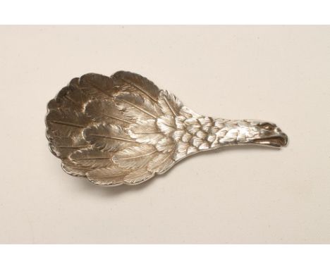 A NOVELTY SILVER CADDY SPOON, maker C.J. Vander, London 1970, cast and chased as an eagle in flight, 3" long (Est. plus 18% p