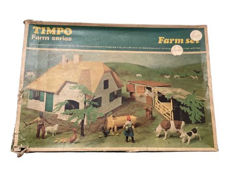 Timpo Farm Series Farm Set 159, boxed (damaged corner) and Crescent Model Farm lead figures, boxed (poor) (2)The items in thi