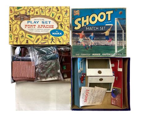 Marx Miniature Fort Apache play set, Berwick Shoot Match Set and other vintage games (3 boxes)The items in this auction are l