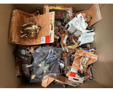 Schleich cowboys &amp; Indians and others manufacturers including Wild West, plus WWII soldiers various makes and scales (10 