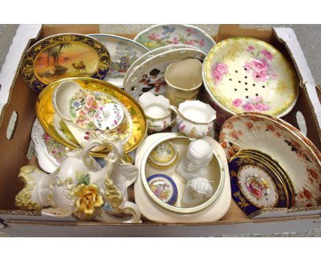 Ceramics - A pair of Royal Albert collectors plates; a Capodemonte vase; a Naritake desert plate; a Staffordshire floral jard