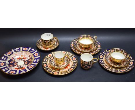 A Royal Crown Derby 2451 Traditional Imari demitasse cup and saucers; others similar; a rim soup bowl; cups and saucers; tea 
