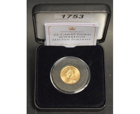 Coins - a Jubilee Mint 22ct gold sovereign, Machin Portrait, dated 1981, certificate, boxed