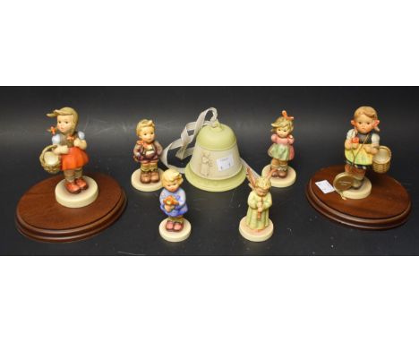 A Goebel Hummel figure, Little Shopper, Sister, Girl with Nosegay, Festive Harmony Flute, Care Free, Free Spirit; others (7)