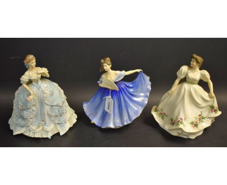 A Royal Worcester figure The First Quadrille, limited edition 3,839/12,000; a Royal Doulton figure Teressa HN3206, boxed; ano