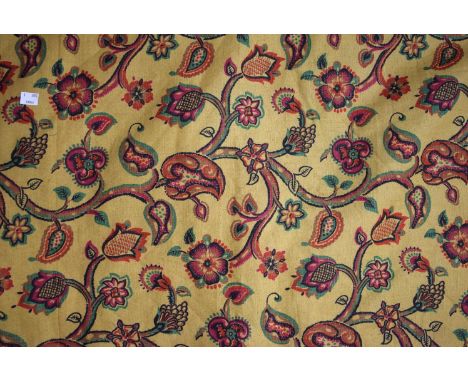 Textiles - Jacobean style Upholstery linen fabric, qty, unused c.1950