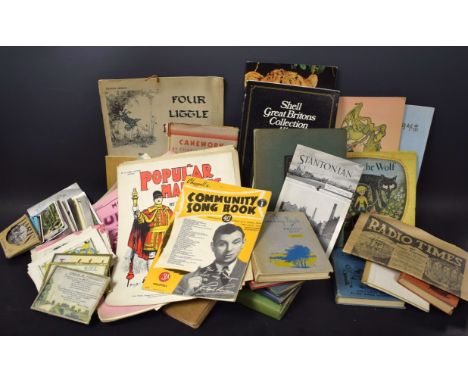 Books and Ephemera - postcards, World War One sweetheart, maritime, portrait, etc.; Peter and the Wolf book, signed; etc.; qu