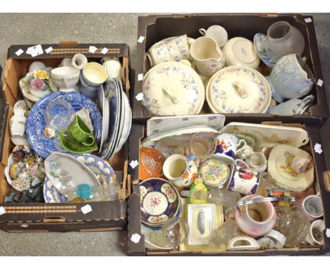 Ceramics and Glass - A Grindley crinoline lady sandwich tray with five corresponding tea plates; a Copeland Spode Italian bow