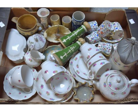 Ceramics - A Spode Copeland china coffee service for six; Wedgwood jasper ware; a Tuscan part floral tea service; Limoges; Ro