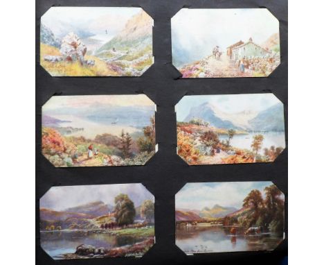 Postcards, a vintage Raphael Tuck album of approx 540 cards published by Tuck incl. royalty, scenic views, RPs, military etc.
