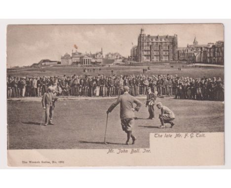 Postcard, Golf, sepia card, showing John Ball Jnr. (Amateur Champion 1888, 1892, 1894, 1899, 1907, 1910 &amp; 1912, Open Cham