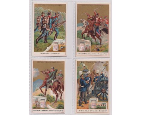 Trade cards, Liebig, German Army Uniforms III, ref S173, two different language sets, German (1 cards with slight back damage
