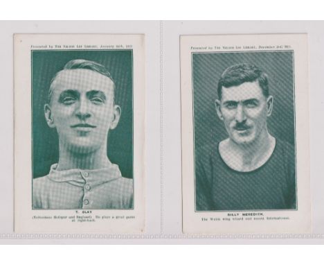 Trade cards, Nelson Lee Library, Footballers, greenish-grey halftones, 'P' size, English issue (9/10, missing E. Simms) inclu