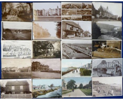 Postcards, a collection of approx. 130 cards of Sussex with RPs of The Priory Withdean struck by lightning, The Rectory Stedh