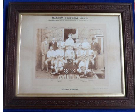 Vintage photograph, Football, superb early photographic image by Everard Cuzner of Oxford Street, Reading, showing Earley Foo