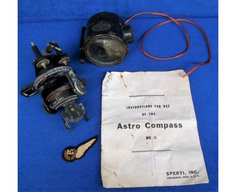 Astro Compass Mk.II with instructions for use dated 1942, together with 1917 dated C.A.V. 'Lamp Electric Signalling Daylight 