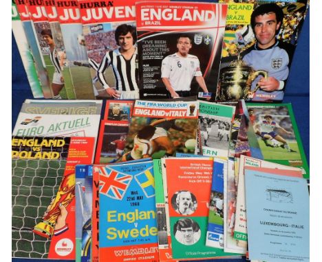 Football programmes, a collection of approx. 70 international programmes, 1960's onwards including England, Scotland, Wales &