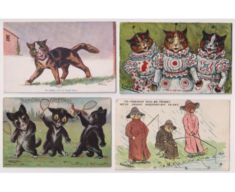 A Shy Offering by Louis Wain Wood Print by Orca Art Gallery - Pixels