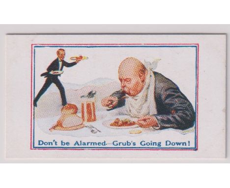 Cigarette card, G. Prudhoe, Army Pictures, Cartoons etc, type card, 'Don't be Alarmed - Grubs Going Down!' (vg) (1)