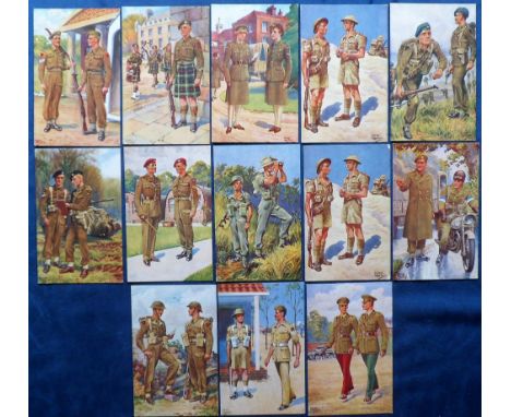 Postcards, Paul Brinklow, Gale &amp; Polden Collection, a selection of 13 WW2 Gale and Polden published military uniforms 12/