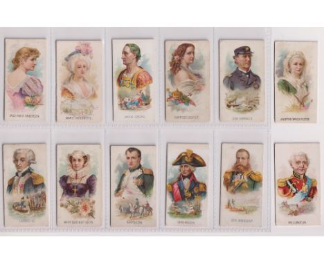 Cigarette cards, USA, Kinney, Leaders, 12 different cards, Miss Mary Anderson, Marie Antoinette, Julius Caesar (back damage),