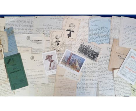 Scouting Memorabilia, WW1, to include letters from a Scout in the Gold Coast (John Edward Korsah) to a Scout in the UK (Halda