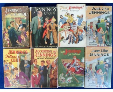 Books, Jennings by Anthony Buckeridge, 15 titles (2 duplicates) to comprise Trust Jennings! (First Edition name inked to fron